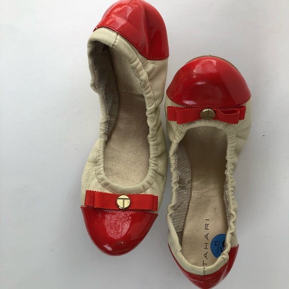 tahari Gibson cream&Orange ballerina Flats SZ6.5” - Picture 3 of 8